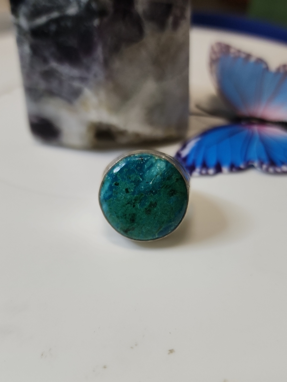Green Teal Quantum Quattro Gemstone Ring